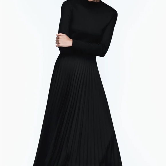 Zara black pleated midi dress - Picture 3 of 6
